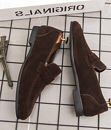 preiswerte -Herren-Loafer aus Wildlederimitat – klassische Slipper mit niedrigem Absatz und weicher Sohle für den Alltag