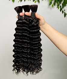 abordables -Lot de 3 mèches de cheveux humains remy sans trame de couleur naturelle de 10 à 28 pouces