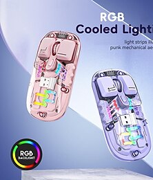 olcso -átlátszó kétmódusú egerek bt5.0 2,4g egygombos kapcsoló-c típusú 400mah újratölthető egér három fokozatú mozgási sebesség állítható rgb fények mágneses pc borító egyedi illesztőprogramok