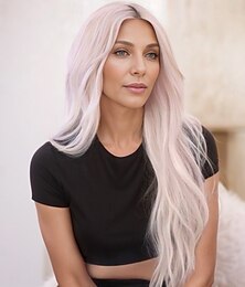 halpa -kim kardashian inspiroidut peruukit synteettinen peruukki aaltoileva keskiosa peruukki pitkä suikale valkoinen synteettiset hiukset naisten muodikas muotoilu pehmeä luonnonvalkoinen harmaa
