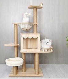Χαμηλού Κόστους -cat cat tree cat tower μονόχρωμο κλασικό ανθεκτικό εύκολο στην εγκατάσταση ειδικό υλικό για μεγάλες γάτες