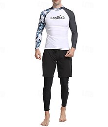 abordables -Homme Short de bain Anti UV Maillot de bain Poids Léger manche longue Maillots de Bain Maillot de bain 2 Pièces Natation Surf Plage Sports nautiques Imprimé Eté Printemps Automne