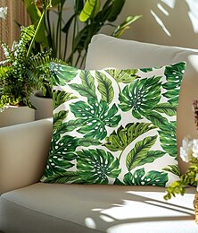economico -1 set di 5 pezzi foglia verde serie botanica copricuscino moderno decorativo federa cuscino per camera da letto camera da letto divano sedia auto cuscino esterno per divano divano letto sedia verde