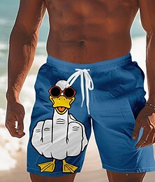 olcso -Férfi Állat Kacsa Vicces gesztusok Úszónadrág Deszkás short Rövidnadrágok Közepes csípő Utcai sikk Hawaii Hétköznapi Napi Szabadság Zseb Zsinór Rugalmas derék Tervező Ruházat