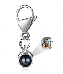 お買い得  -パーソナライズドプロジェクションキーチェーン カスタムマムへの最高のギフト – カップルへのカスタム結婚祝い、写真プロジェクションストーン付きステンレススチールペンダント、カップル、女性、恋人への結婚ギフト