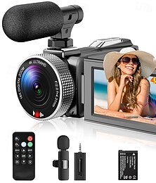 economico -videocamera videocamera per registrazione dv schermo ribaltabile zoom digitale 16x 4k uhd fotocamera da viaggio fotocamera digitale con microfono esterno controllo remoto selfie