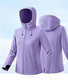 economico -Per donna Giacca Softshell Giubbino da escursione All'aperto Antivento Resistente all'acqua Giacche in pile Giacca a vento Viaggi Nero Rosa Blu Viola