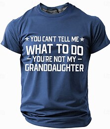 baratos -Camiseta Engraçada de Avô Masculina Humor Familiar 'Você Não Pode Me Dizer O Que Fazer - Você Não É Minha Netinha' Camiseta Gráfica Sarcástica
