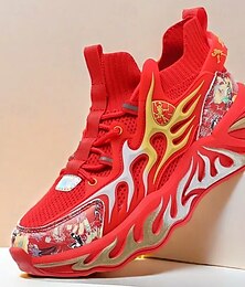 preiswerte -stylische rote Herren-Sneaker mit Flammen-Design - stylisch und bequem, perfekt für Partys oder Freizeitausflüge