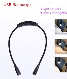 economico -lampada da lettura portatile ricaricabile tramite USB, lampada da notte a 3 colori per cucire, lavorare a maglia, campeggio, riparazione