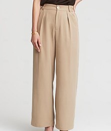 preiswerte -Damen Anzughose Volle Länge Hohe Taille Basic Alltagstauglich Gute Qualität Formell Alltagskleidung Alltagstauglich Kamel Ganzjahres S M L