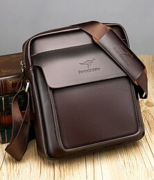 abordables -sac à bandoulière en similicuir marron noir pour homme avec bandoulière réglable - sac à bandoulière élégant et pratique, sac messager pour le travail, les voyages et l'utilisation quotidienne