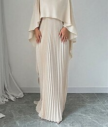 ieftine -Pentru femei Rochie Maxi Rochie casual Rochie A line Stilat De Bază Casual Vacanță Zilnic Fit regulat Simplu Manșon Lung Stil Nautic Negru Roșu-aprins Bej Vară Primăvară