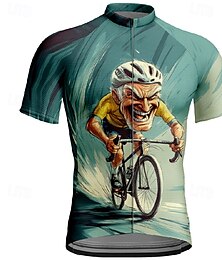 abordables -Hombre Maillot de Ciclismo Manga Corta Bicicleta Camiseta Maillot con 3 bolsillos traseros MTB Bicicleta Montaña Transpirable Secado rápido Diseño Anatómico Capilaridad Amarillo Azul Marino Azul