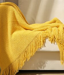 abordables -Couverture en tissage gaufré Design doux et texturé pour un confort ultime Léger et respirant Parfait pour une utilisation en toutes saisons Ajoute une touche minimaliste et élégante à votre maison