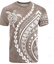 economico -Per uomo Tartaruga Maori maglietta Manica corta maglietta Stampa 3D Girocollo Camicia Di tendenza Etnico Strada Giornaliero Cachi Estate Primavera Abbigliamento S M L XL XXL XXXL