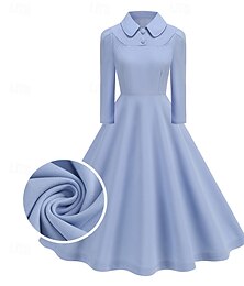 baratos -Retro Vintage Anos 50 Vestido Coquetel Vestidos Vestido Flare Côr Sólida Fantasia Mulheres Baile de Máscaras Festa / Eventos Festa de Solteira Festival Adulto Vestido Vestidos de baile