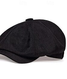 billiga -Herr Platt mössa Ascot hatt Newsboy hatt Svart Brun Polyester Mode Ledigt Gata Dagligen Slät Andningsfunktion