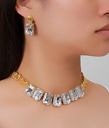 economico -I monili nuziali 1 Lega Orecchini Collane Per donna Moda Lusso Romantico Fantasia Gioia Di forma geometrica Parure di gioielli Per Abiti da sera per feste