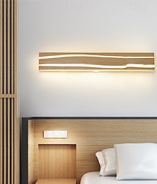 billiga -trä vägglampa led wood crack vägglampa nattlampa strålkastare 110-240v