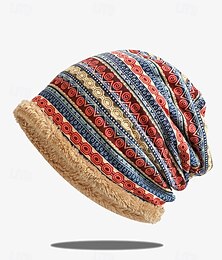 abordables -Gorro y polaina para el cuello 2 en 1 para mujer con pompón y forro polar: conjunto de invierno bohemio y chic