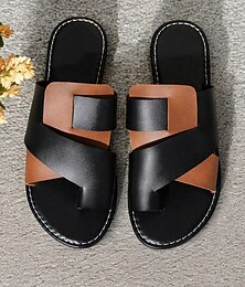 voordelige -Zwarte en bruine platte sandalen met kruisband voor dames - stijlvolle en comfortabele zomerschoenen voor op het strand en voor casual gebruik