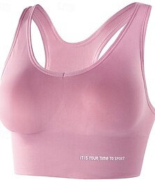 voordelige -Dames Sport bh's Ronde hals Gewichtsverlies Vetverbrander Comfortabel Mouwloos Gemiddelde ondersteuning Sport Effen Kleur Sport bh's Kleding Bovenlichaam Voor Sportschooltraining Hardlopen Fitness