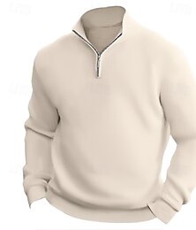 abordables -Homme Pull Robe pull Pull en tricot A côtes Tricoter Normal Tricoté Plein Quarter Zip Garder au chaud Moderne contemporain Usage quotidien Sortie Vêtement Tenue Automne Hiver Noir Blanche S M L