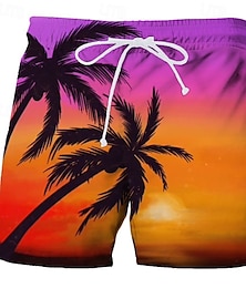 baratos -Homens Calção Justo de Natação Shorts de Natação Secagem Rápida Bermuda de Surf Roupa de banho Com Cordão Com bolsos Natação Surfe Praia Esportes Aquáticos Gradiente Riscas Verão Primavera