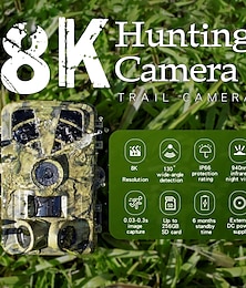 economico -pr906 8k 60mp fotocamera digitale da caccia con telecamera per animali selvatici con visione notturna e sensore di movimento attivato telecamera esterna