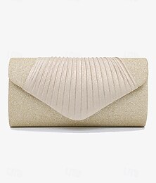 abordables -pochette de soirée à paillettes champagne avec design plissé – sac à main élégant pour femme, parfait pour les mariages, les fêtes et les événements officiels