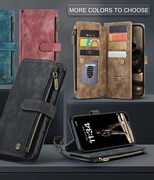 economico -telefono Custodia Per iPhone 16 Pro Max Plus iPhone 15 Pro Max Plus iPhone 14 13 12 11 Pro Max Plus Mini Porta carte di credito Con supporto A calamita Cerniera Retrò TPU pelle sintetica