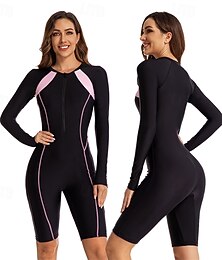 halpa -Naisten Ihottumissuoja Uimapuku UV-aurinkosuojaus UPF50+ Nopea kuivuminen Pitkähihainen Spandex Kokopuku Uimapuku Etuvetoketju Uinti Lainelautailu Hiekkaranta Vesiurheilu Urheilu Tilkkutäkki Kesä