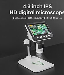 billiga -digitalt elektronmikroskop 4.3in 1000x 2mp klar display med ljus och stativ digitalt mikroskop usb industriell reparationsinspektionsverktyg
