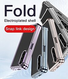 abordables -teléfono Funda Para Samsung galaxia Plegado en Z 7 Plegado en Z 6 Z Fold 5 Funda Trasera Antigolpes Retro Enchapado
