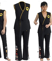 abordables -Cobra Kai Karate Kid Tenues Bal Masqué Sports Cosplay Cosplay de Film for Homme Femmes Garçons Enfant Adulte Carnaval Journée des enfants Mascarade