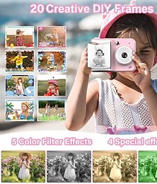 preiswerte -Sofortbildkamera für Kinder, Thermodruckkamera mit Druckerpapier für Kinder, hochauflösende Foto- und Druckkamera, Geburtstagsgeschenk für Mädchen