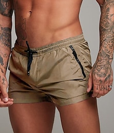 billiga -Herr Atletiska shorts 3 tums shorts Träningsshorts Korta shorts Joggingshorts med meshfoder Ficka med blixtlås Elastisk dragsko-design Ensfärgat Andningsfunktion Snabb tork Kort Kondition Löpning Gym