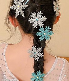 economico -2 pezzi Bambino Da ragazza Accessori per capelli Attivo Dolce Feste Compleanno Fiocco di neve Bianco Rosa
