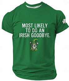 preiswerte -St. Patrick Herren Kleeblatt Glückliche Iren T Shirt Kurzarm T-Shirt 3D-Druck Rundhalsausschnitt Hemd Designer Brautkleider schlicht Party Festtage Klub Grün Sommer Frühling Bekleidung S M L XL XXL