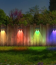 economico -1/2 pz luce solare da parete per esterni cortile impermeabile luce da parete rgb che cambia colore villa giardino recinzione portico paesaggio decorazione