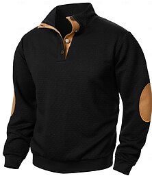 billiga -Herr Tröja Svart Rubinrött Marinblå Kaki Grå Kinakrage Färgblock Lappverk Sport & Utomhus Ledigt Dagligen Streetwear Retro Ledigt Vinter Vår & Höst Kläder Pull Tröjor