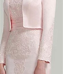 economico -Wrap per la madre Elegante Stile Formale Manica Lunga Manica Dolman Cotone Wrap per Matrimonio Con Colore Puro Per Feste Abbigliamento Serale Estate