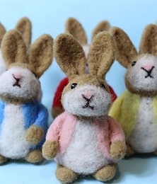 abordables -Accesorios para muñecas Waldorf hechos a mano de lana suave conejita bebé niña acompañan muñecas de trapo regalo de cumpleaños muñeca tejida lindas niñas muñeca de peluche juguete de peluche kit de