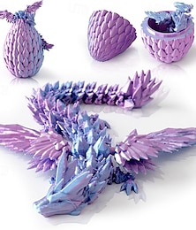 abordables -Oeuf de dragon imprimé en 3D, dragon volant arc-en-ciel dans des œufs colorés, jouet anti-stress pour cadeau d'anniversaire, figurine de bureau flexible, décoration