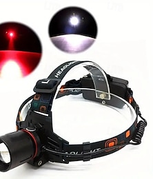 baratos -2 em 1 usb recarregável vermelho &farol de luz branca faróis de caça táticos para caça &acampamento