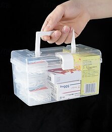 ieftine -cutie de depozitare transparentă de uz casnic cutie organizatoare din plastic de birou cutie de depozitare de mână cutie mică cutie organizatoare cutie de medicamente cutie de depozitare cutie