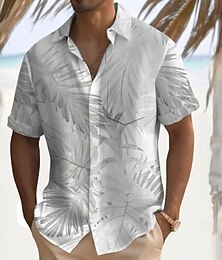 economico -Per uomo Foglia di palma Maglietta informale Camicia hawaiana Camicia Aloha Manica corta Hawaiano Ricorrere Da mare Informale Estate Primavera Collo ripiegabile Abbottonare Bianco Rosa Blu Verde Beige