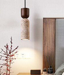 economico -lampada a sospensione moderna nordica in pietra naturale e27 fonte di luce lampada da soffitto a testa singola lampada da comodino in legno camera da letto lampada a sospensione 24cm 85-265v