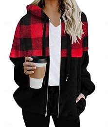 economico -Per donna Cappotto invernale Giacca invernale Cappotto teddy Giacca con cappuccio Esterno Strada Giornaliero Autunno Inverno Standard Cappotto Standard Tenere al caldo Traspirante Contemporaneo Moda